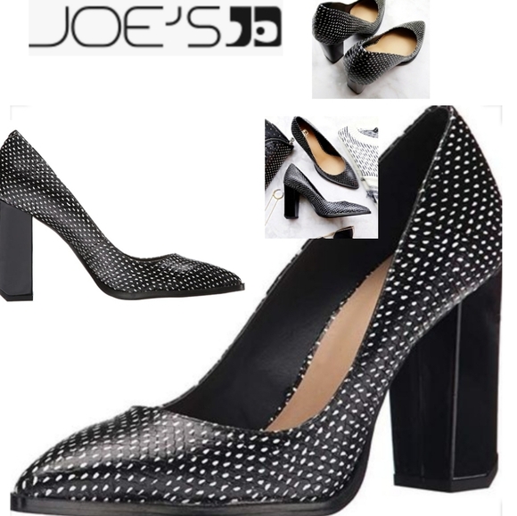 Joe's Jeans black/white pointed toe heels. Sz 9 - Picture 2 of 5
